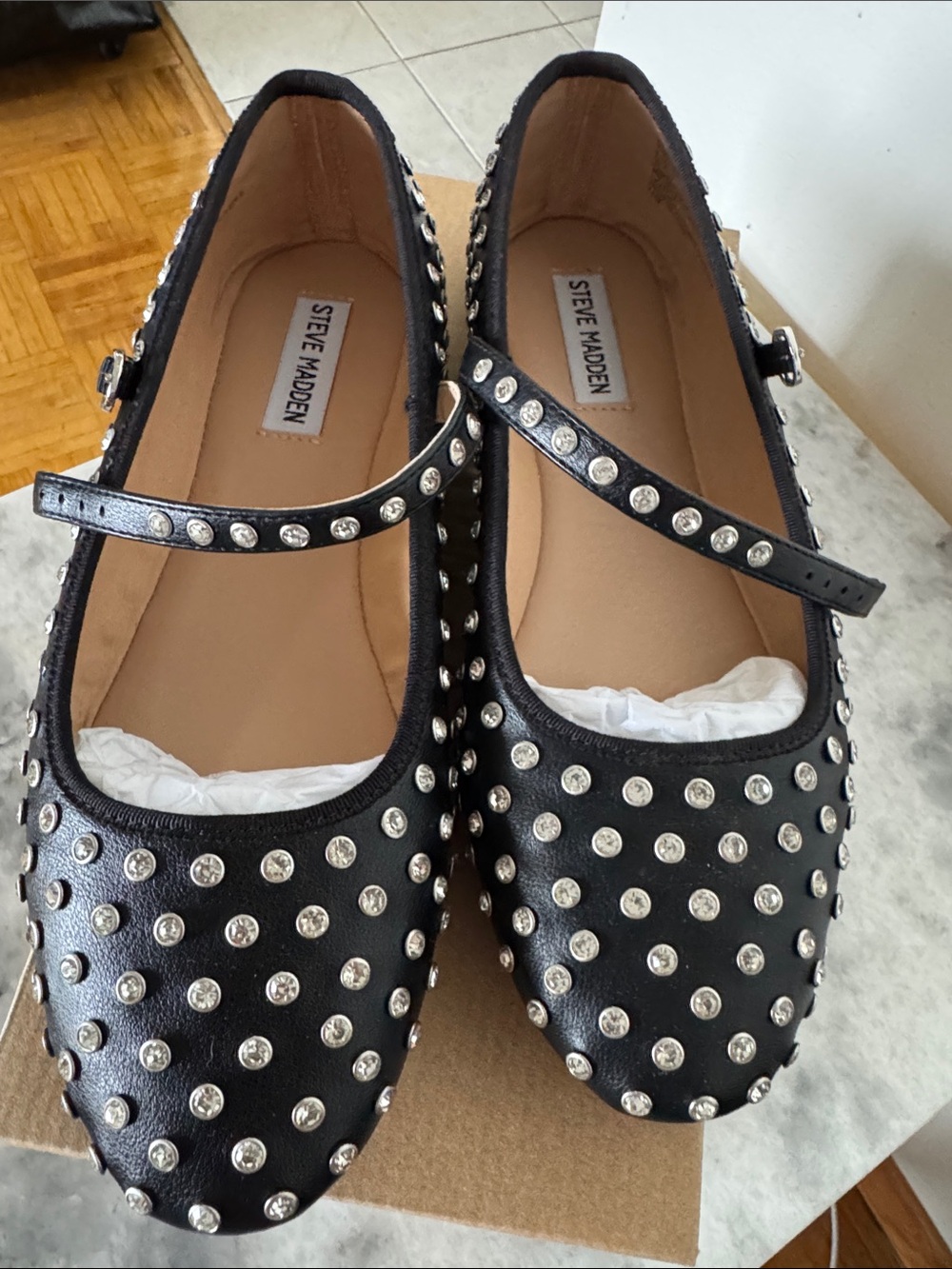 Steve Madden Vinetta-R Rhinestone Mary Jane Ballet Flats